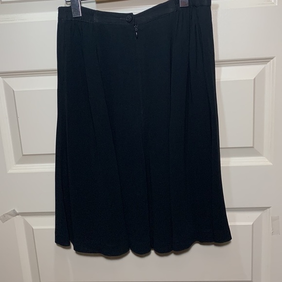 Vintage Lyse Spenard Black skirt women Sz S flowy A Line Ruffle Hem Neutral - Picture 4 of 7